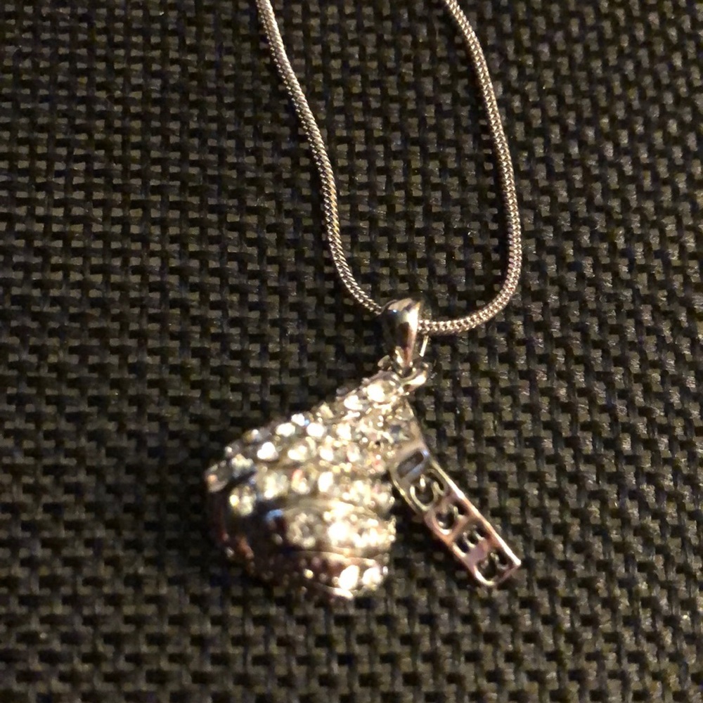 Silver candy kiss necklace.